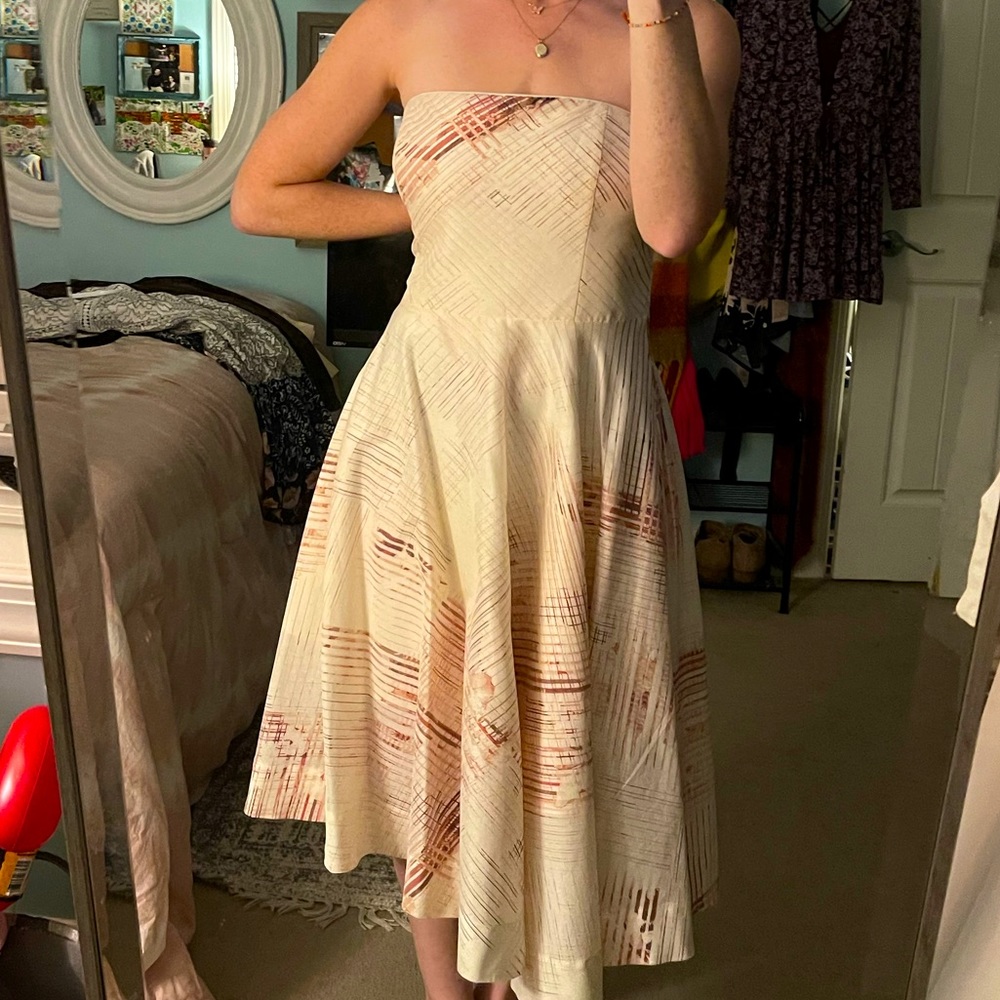 White House black market strapless event dress